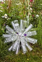 Sculpture made from beer bottles - 'The Badger Beer Garden' - Silver Gilt medal winner - RHS Hampton Court Flower Show 2012 
