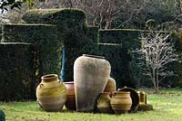 Pots near the New Indian Gateway, Highgrove Garden, December 2007. 