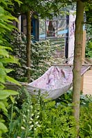 Patchwork hammock by  Carmel Meade - A Celebration of Caravanning - RHS Chelsea Flower Show 2012