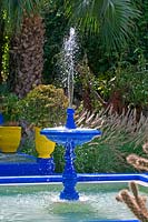 Water feature. Majorelle Garden, Marrakech, Morocco. 
