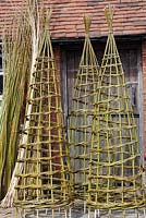 Finished woven willow plant supports - Sussex Willow