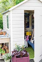 Garden shed converted to teenage den