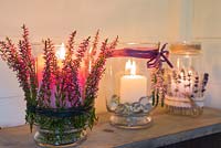 Glass candles with Heather and Lavender