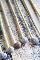 Step by step of making snail shell cane toppers - The finished cane toppers