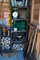 Storage of gardening tools and other paraphernalia in garden shed - Hampton Court Flower Show 2013