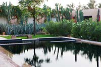 Swimming pool in Moroccan garden 
