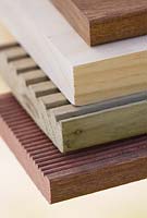 Types of wooden decking - showing edges 
