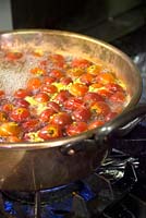 Making rosehip jam. Boil the rosehips