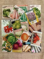 The Heritage Seed Library - a selection of vegetable seed packets.
