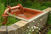 Modern water feature. Brewers Yard by Welcome to Yorkshire, RHS Chelsea Flower Show 2015 