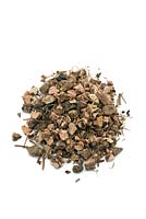 Chopped pieces of Cranesbill root - Geranium maculatum, for use in herbal medicine 

