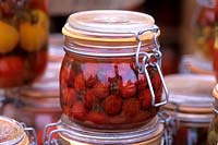 Jars of preserved Tomatoes