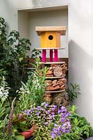 Insect house and bird box.  RHS Community Street. 