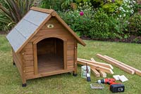 Materials to modify a Dog's kennel by creating a green living roof