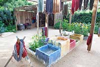 Chaumont sur Loire. France. Garden as work place for dyeing with plants.