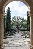 The cemetery where the family are buried: designed by Cecil Pinsent. Villa La Foce, near Chianciano Terme, Siena, Tuscany, Italy. October. 