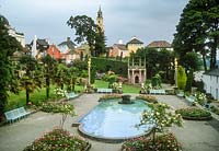 View of Portmeirion village. Central Plaza