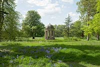 A view of the 'Temple of the Winds' at Doddington Hall and Gardens, Lincolnshire in May