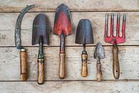 Traditional garden hand tools
