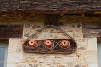 Nesting boxes made with clay pots at le Prieuré Notre-Dame d'Orsan