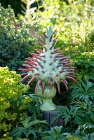 Ceramic spiky garden sculpture. 