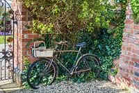 A rusty vintage bicycle in the Alchemy Gardens, RHS Malvern Spring Festival 2016