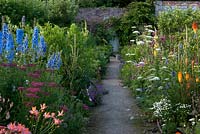 Herbaceous borders, Northcourt, Isle of Wight