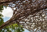 Somerset willow overhead canopy. PMS: Outside Inside for NAPS Garden. RHS Hampton Court Palace Flower Show 2016