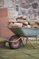 Wheelbarrow of firewood