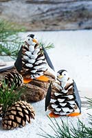 Pine cone penguins
