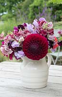 Sweet Peas and Dahlia cut from the Vegetable garden