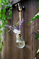 Home made hanging vase made from a lightbulb