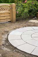 Finished circular patio prior to pointing