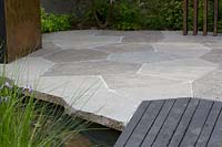 Royal Bank of Canada Garden - Patio with abstract paving - RHS Chelsea Flower Show 2017