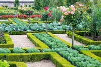 Vegetable knot garden and parterre - Chateau Villandry, Loire Valley, France