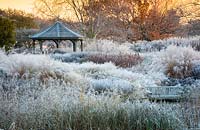 The Milennium Garden at Pensthorpe in Norfolk in Winter 