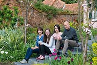 Garden designer Sue Townsend, with husband Andrew Turner, and their daughters Kitty, 17, and Ella, 19.