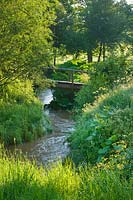 Stream with wooden bridge, Brockhampton, Herefordshire.