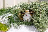 Christmas arrangement with snowman