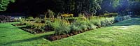 Asparagus growing in rows in bed in the Cutting Garden, Chanticleer Gardens, USA