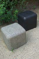Stone seats 'Cubes' 2003 Gustav Kraitz Sweden from the 2004 Benchmark exhibition held at The Longhouse Reserve