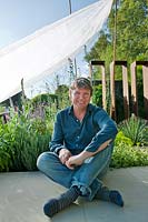 Garden Designer Andy Sturgeon looking cool, sharing the shade with his plants in his Telegraph Garden