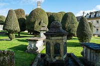 The graveyard in Painswick Church, in Painswick, Gloucestershire