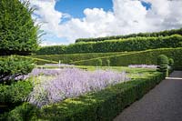 Chateau Villandry, Loire Valley, France, Box hedging and Yew topiary in the famous parterre garden