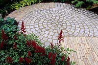 Hampton Court Flower Show 2003 design Huw Cox granite sets and slate patio floor