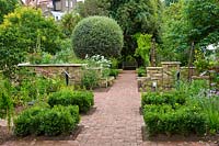Formal gardens at The Chelsea Physic Garden, London, UK. 