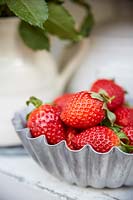 Strawberries in fluted tart tin