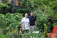 Mark Simmons and David Waddock in London garden