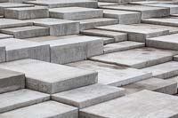 The tiered surface of concrete blocks for walking or sitting
