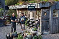 Daniel Michael and Mark Lea, owners of Surreal Succulents, Tremenheere Nursery, Cornwall, UK. 